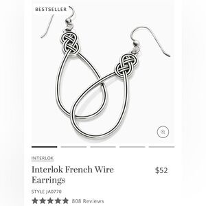 Brighton Interlok Silver French Wire Earrings